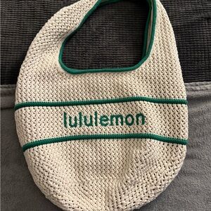 lululemon athletica Cream and Green Tote Bag